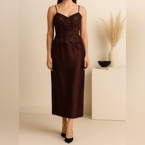 Aspeed Rich Brown Lace Dress